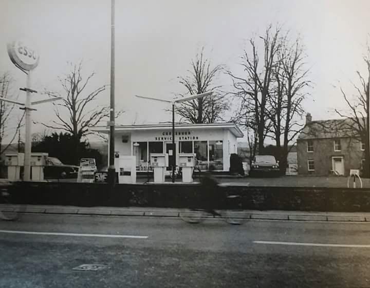Crossburn Service Station in the 1970s